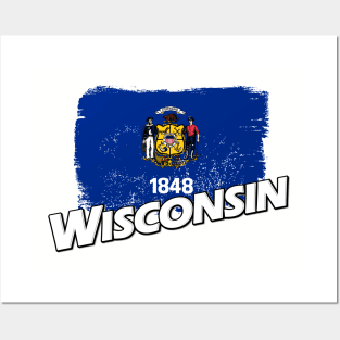 Wisconsin flag Posters and Art